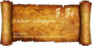 Zachar Zsigmond névjegykártya